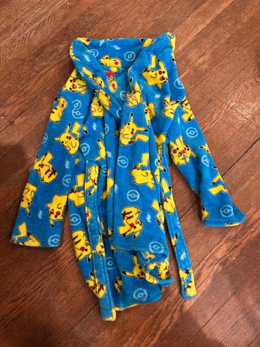 Pokemon Blue and Yellow Pikachu Kids Fleece Robe